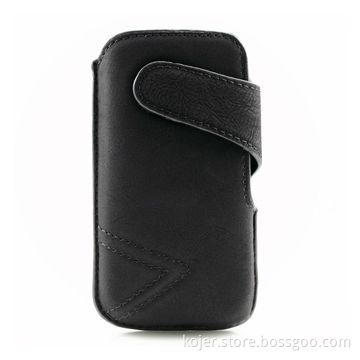 Leather Case for iPhone 4 with Velcro Strap Closure, Fine Workmanship in Paint Edge